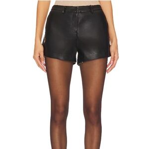 Wendy Faux Leather Shorts in Black